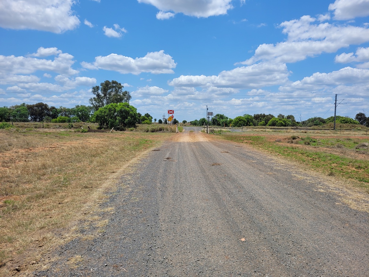 The northern part of Tolmies Creek Road, the access road to the Comet Energy Park site